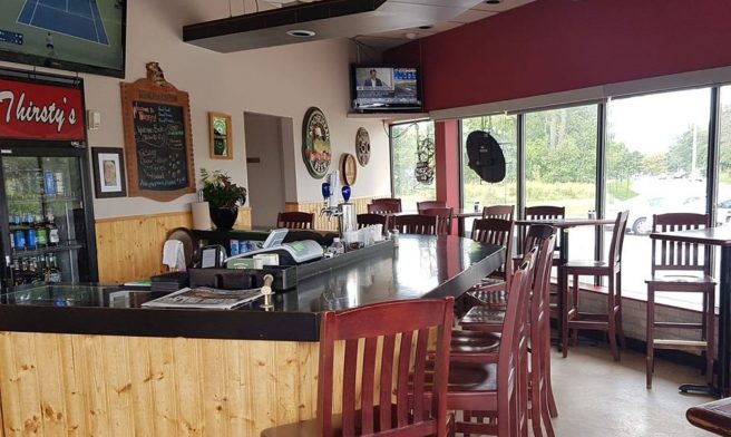 Inside Thirsty's Bar and Grill in Waterloo, ON.